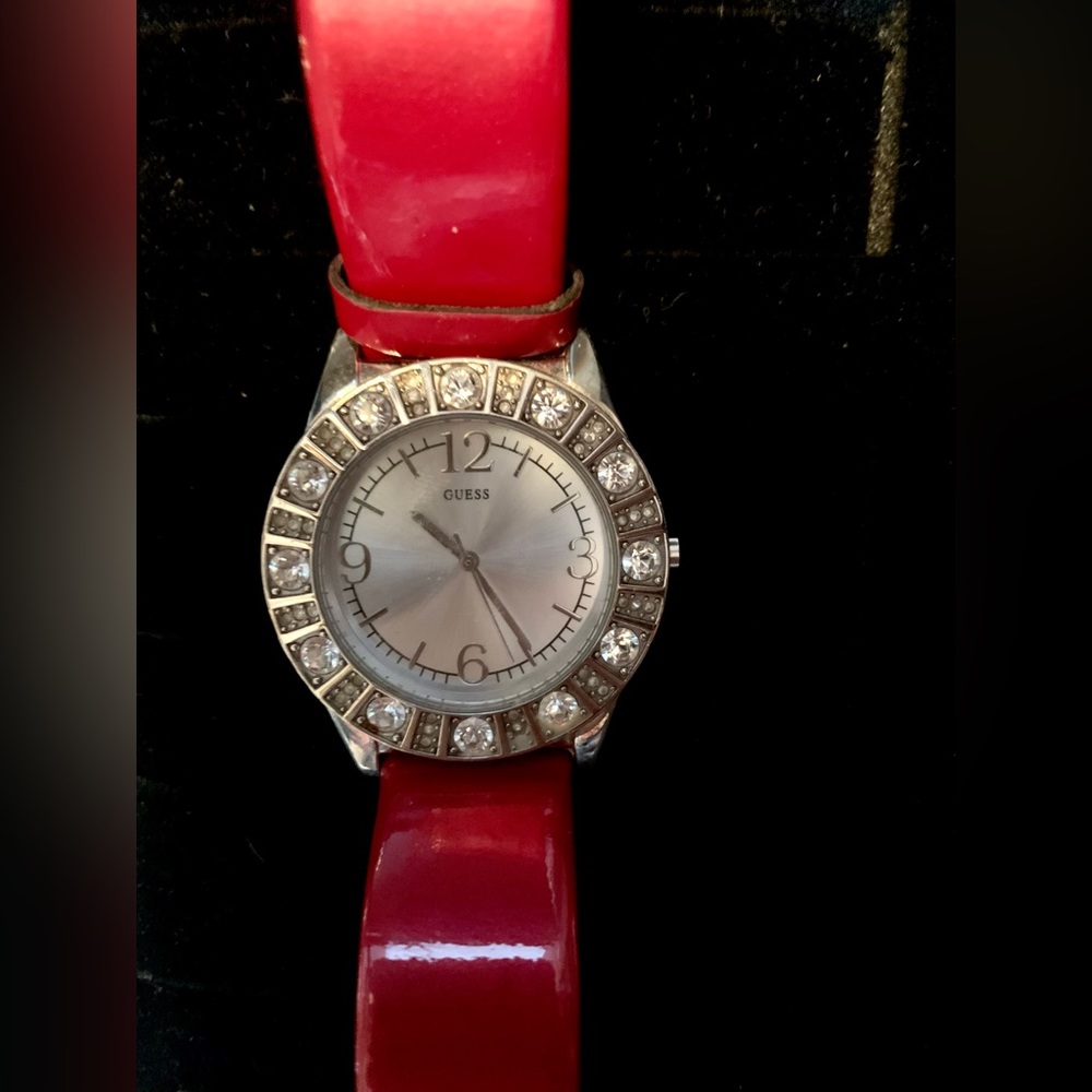 GUESS Magenta Rhinestone Watch - Picture 4 of 4